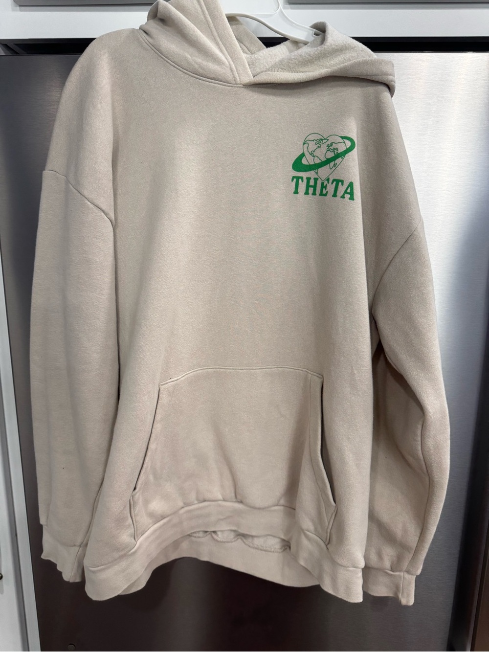 Kappa Alpha Theta American Apparel Beige Hoodie with Green Theta Graphic